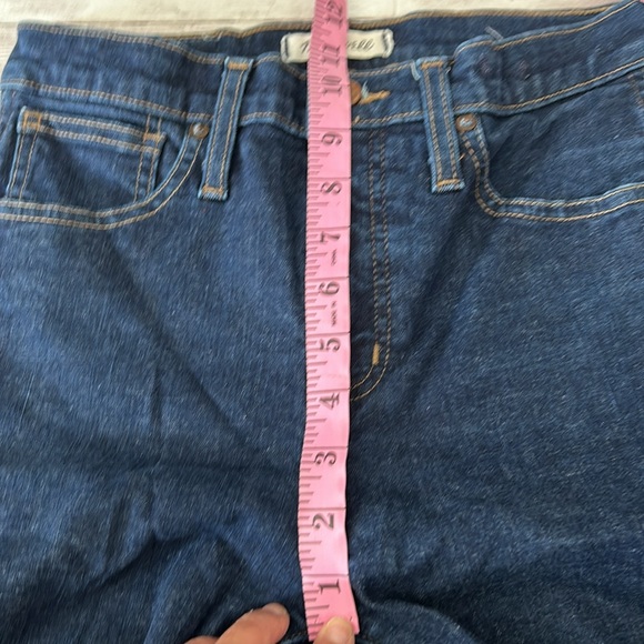 Madewell 10" High Rise Dark Wash Raw Hem Skinny Jeans - Picture 10 of 14